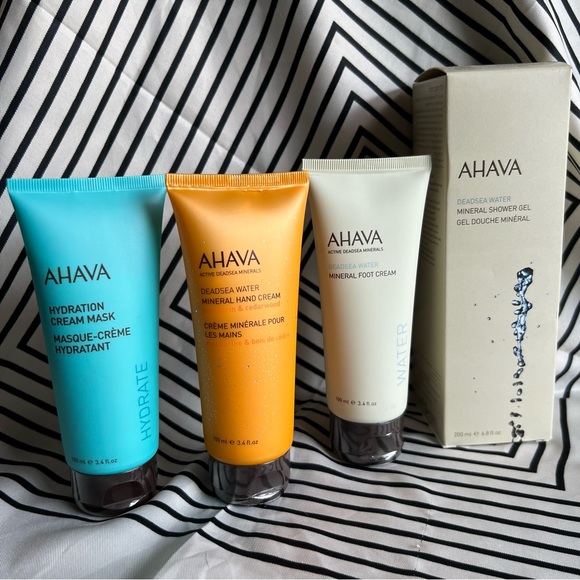 AHAVA Bundle: Hydration Cream Mask Mineral Hand & Foot Cream Shower Gel